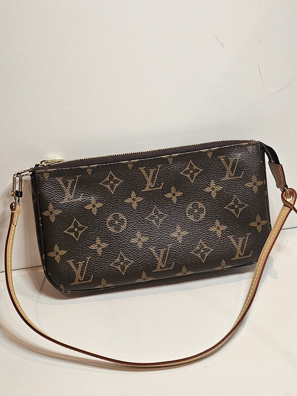Louis Vuitton Brown Monogram Canvas Wristlet Pochette